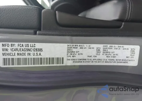 2022 Jeep Grand Cherokee Wk Laredo X 4X2 from USA, damaged, VIN 1C4RJEAG9NC128305